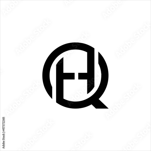 letter QH or HQ logo design monogram vector