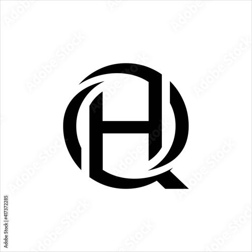 Initial HQ Logo design, QH Letter  Vector Illustration