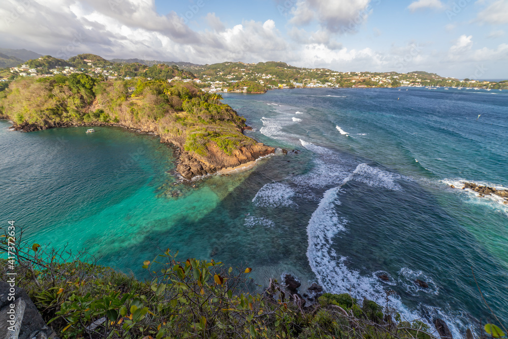 Saint Vincent and the Grenadines, view from Fort Duvernette Saint Vincent and the Grenadines, view from Fort Duvernette