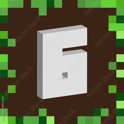 número 6, seis pixel 3d