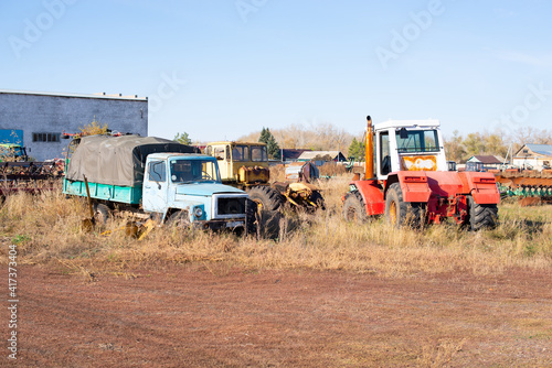 Wallpaper Mural 2020 Russia, October. spoiled agricultural machinery stored in the old car cemetery. Torontodigital.ca