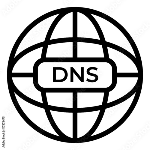 dns lined icon vector