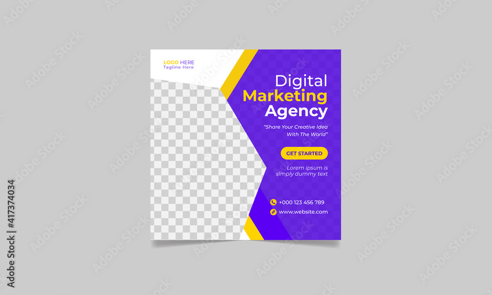 Obraz premium Digital business marketing agency social media post