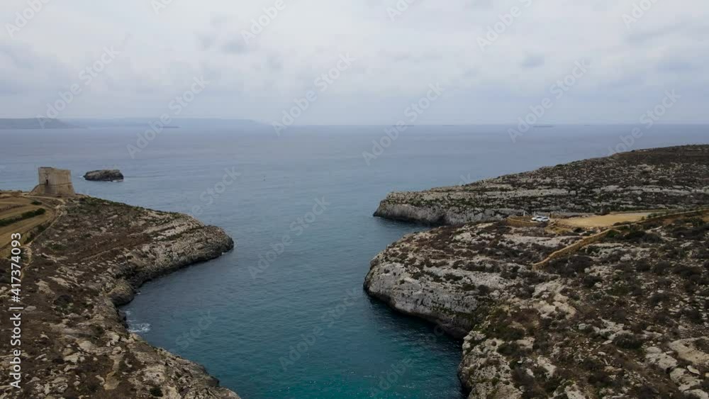 4K Malta Gozo Beach Drone