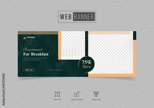 Fast food web banner concept banner template