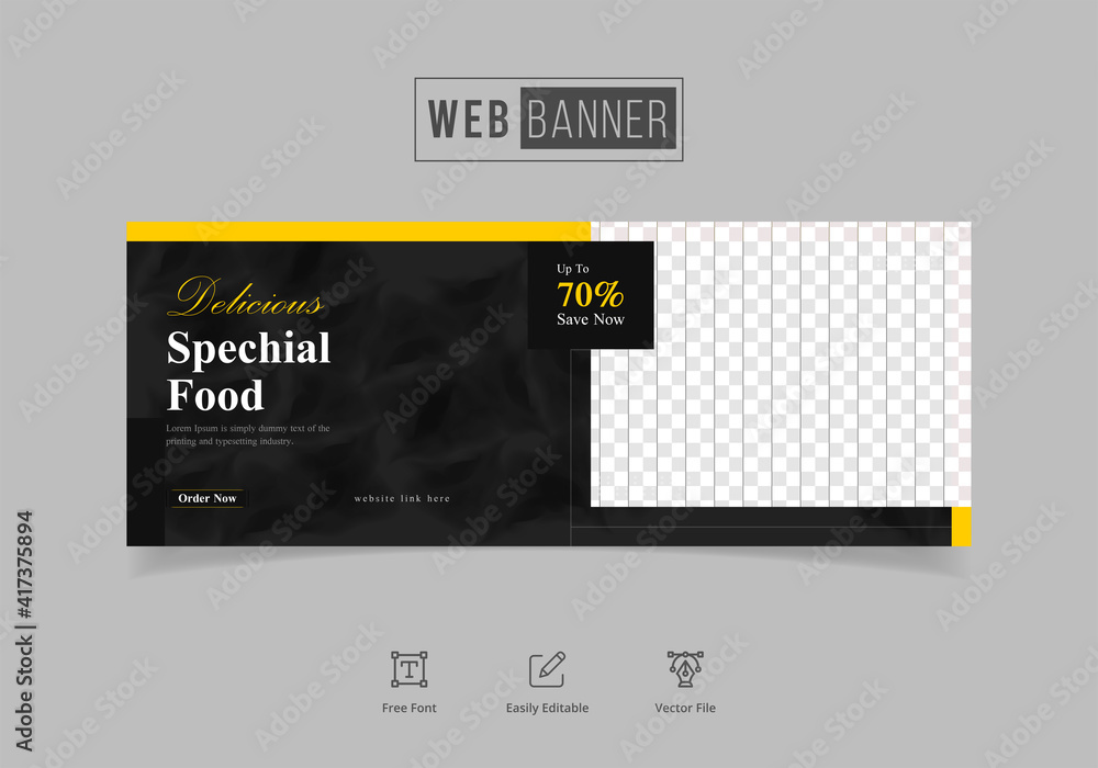 Bbq best fast food restaurant banner web template Vector Bbq best fast food restaurant banner web template Vector