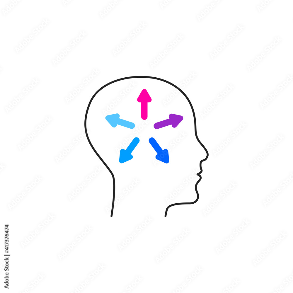 Human development icon. Transformation of thinking creative sign Human development icon. Transformation of thinking creative sign