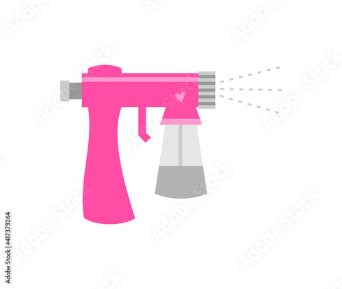 Pink and gray spray tan machine. Flat vector illustration 
