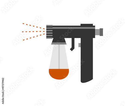 Gray spray tan machine. Flat vector illustration 
