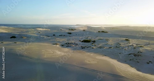 Aerial View Of Sand Dunes During Sunset Near Fowlers Bay, Australia. photo