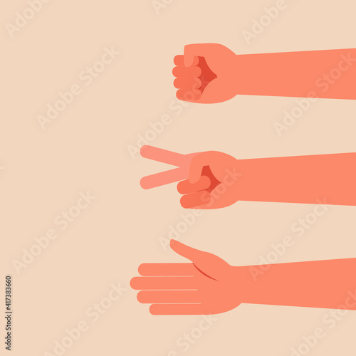 Hand make rock scissors paper