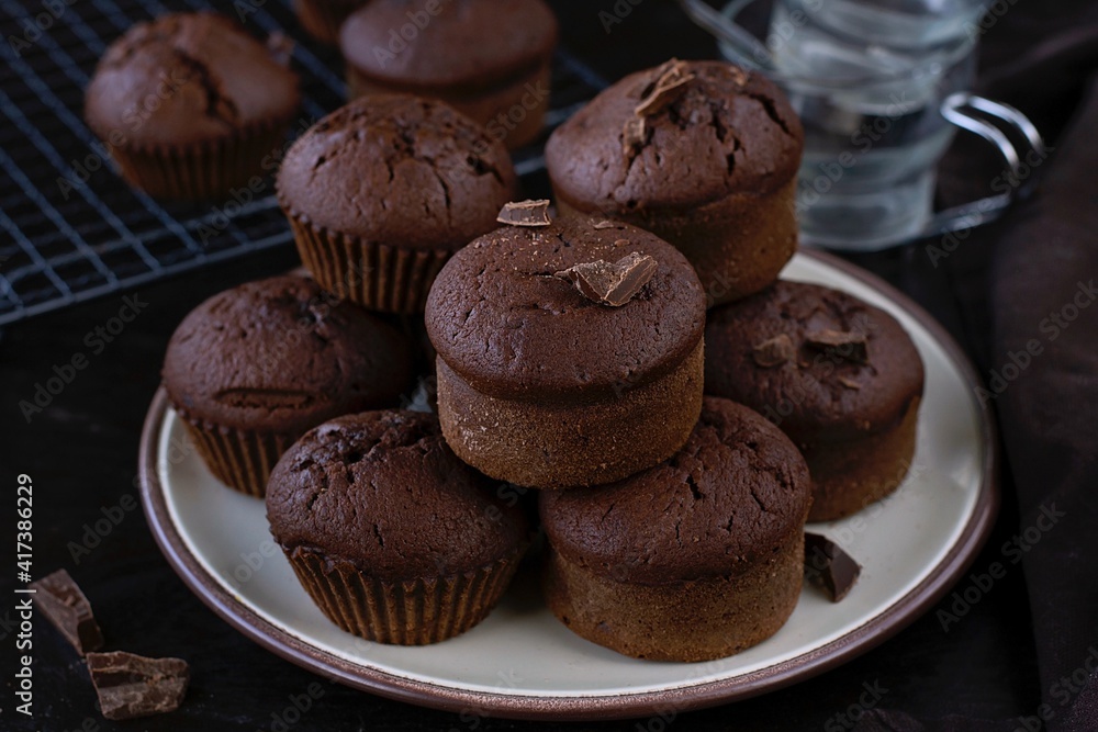 Homemade sweet molten chocolate lava cakes muffins Homemade sweet molten chocolate lava cakes muffins