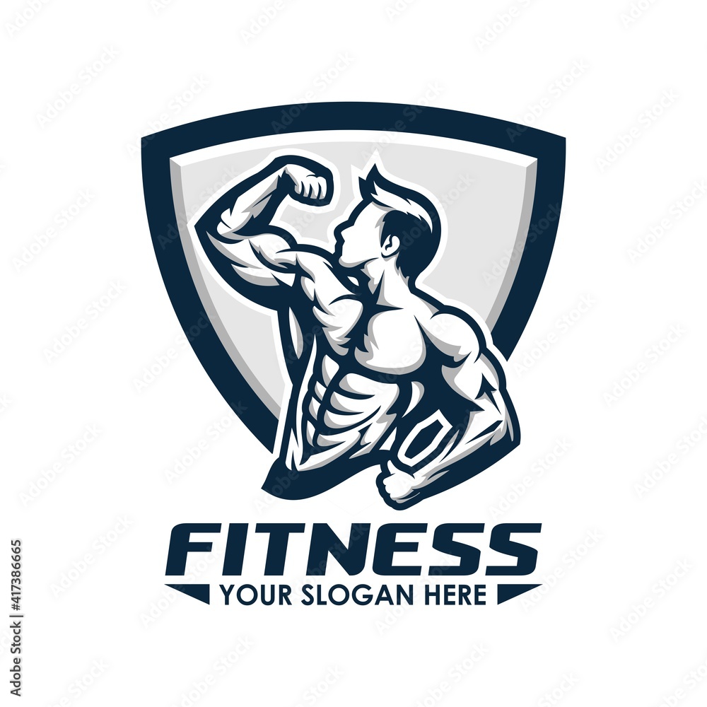 Fototapeta premium strong body building logo