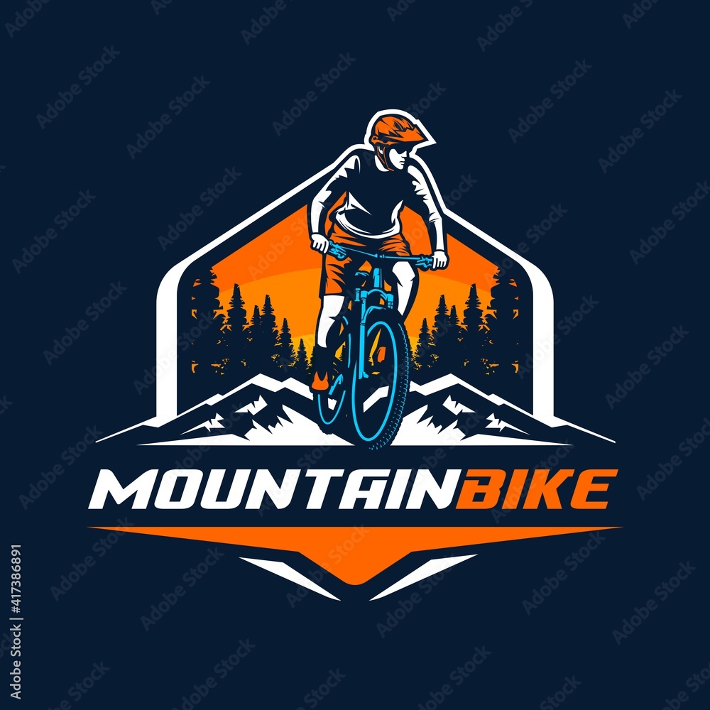mountain bike logo Stock Vector Adobe Stock