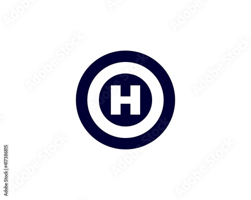 H OH HO letter logo design vector template