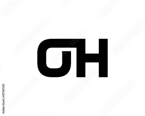 H OH HO letter logo design vector template