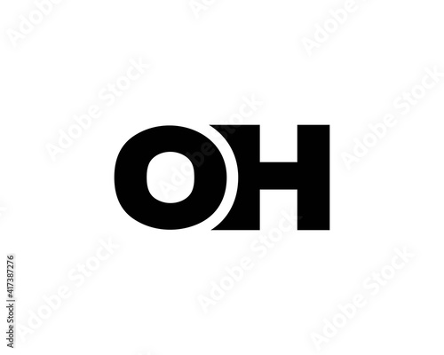 H OH HO letter logo design vector template