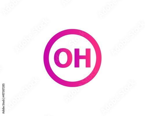 H OH HO letter logo design vector template