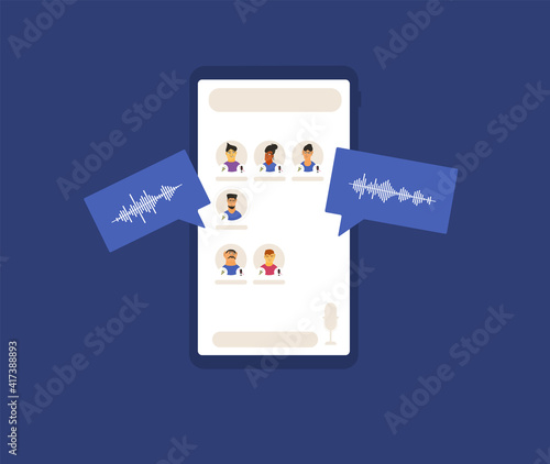 Social media networking app. Audio chat. Talking with friends with voice and phone. Online conference with different people.