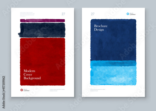 Abstract Hand Painted Illustrations for Wall Decoration, Postcard, Brochure template layout design. Corporate business annual report, catalog, magazine, brochure, flyer mockup