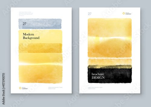 Abstract Hand Painted Illustrations for Wall Decoration, Postcard, Brochure template layout design. Corporate business annual report, catalog, magazine, brochure, flyer mockup