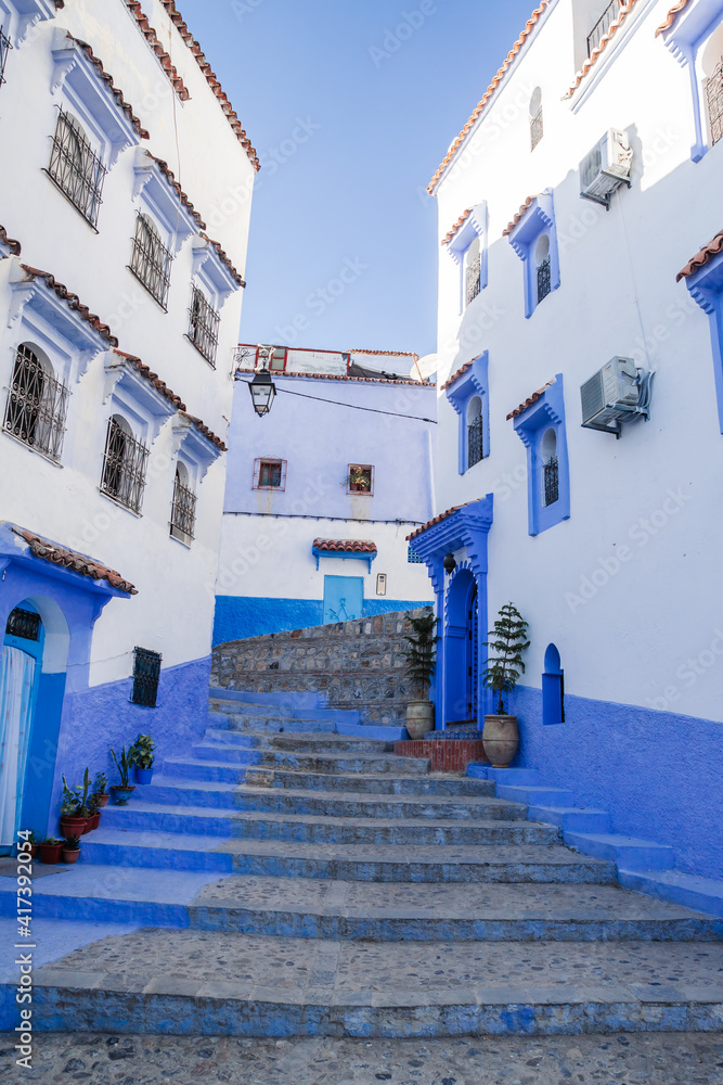 Fototapeta premium chefchaouen street morocco