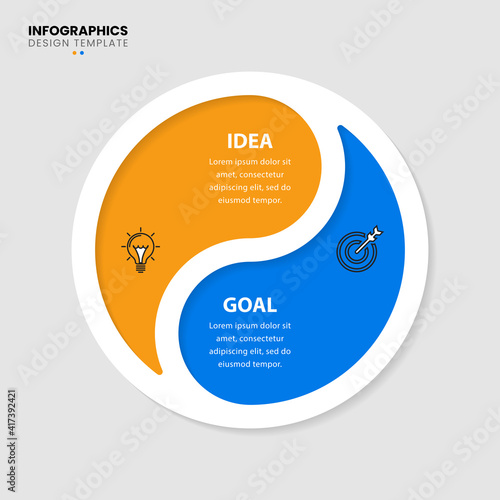 Infographic design template. Creative concept with 2 steps