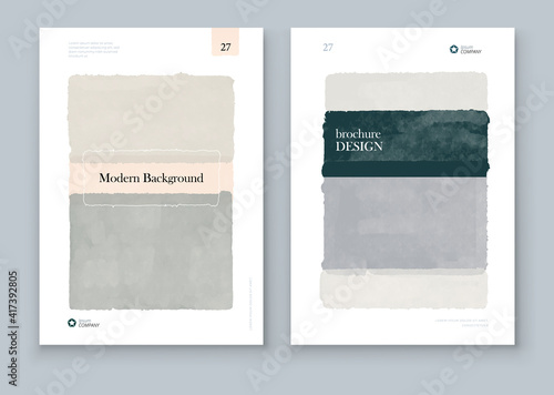Abstract Hand Painted Illustrations for Wall Decoration, Postcard, Brochure template layout design. Corporate business annual report, catalog, magazine, brochure, flyer mockup