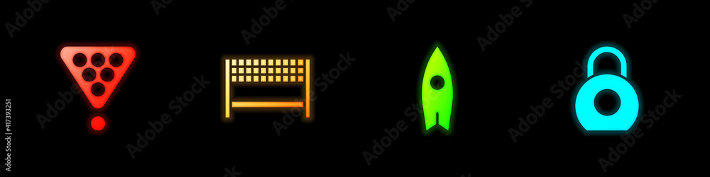 Set Billiard balls in rack triangle, Ribbon finishing line, Surfboard and Kettlebell icon. Vector. Set Billiard balls in rack triangle, Ribbon finishing line, Surfboard and Kettlebell icon. Vector.