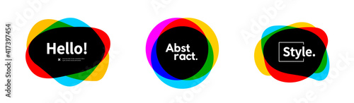 Set of Abstract Overlapped Colorful Geometric Shapes. Modern Template for Logo and Banner.