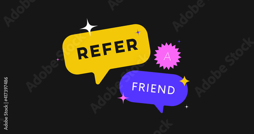 Refer a friend vector banner. Referral System.