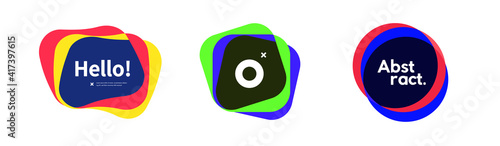 Set of Abstract Geometric Overlapped Shapes. Modern template for banner and logo design.