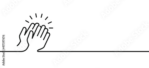 Applause audience icon, clapping. World Compliment Day. March 1. Motivation, inspiration concept. Giving genuine attention and showing personal appreciation. Vector slogan sign.