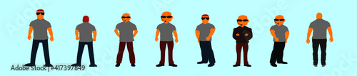 set of bouncer cartoon icon design template with various models. vector illustration isolated on blue background