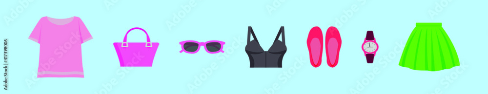 set of bustier cartoon icon design template with various models. vector illustration isolated on blue background set of bustier cartoon icon design template with various models. vector illustration isolated on blue background
