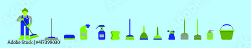 set of caretaker cartoon icon design template with various models. vector illustration isolated on blue background