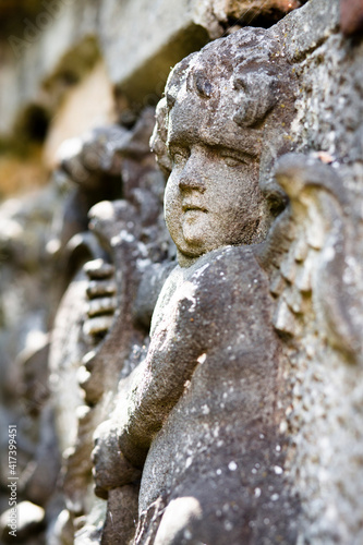 Detail of grave in cemetery, Wschowa, Lubusz Voivodeship, Poland