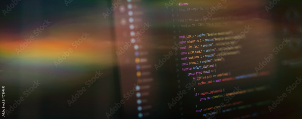 Programming code abstract screen of software developer. Computer script ...