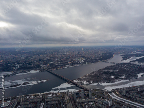 High view of Kiev. Aerial view.