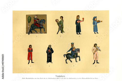 Troubadours. Nach Handschriften aus dem Ende des 13. Jahrhunderts (Bild 6 14. Jahrhundert)