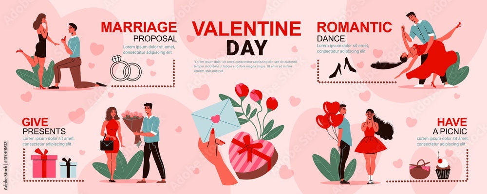 Romantic Valentines Day Infographics