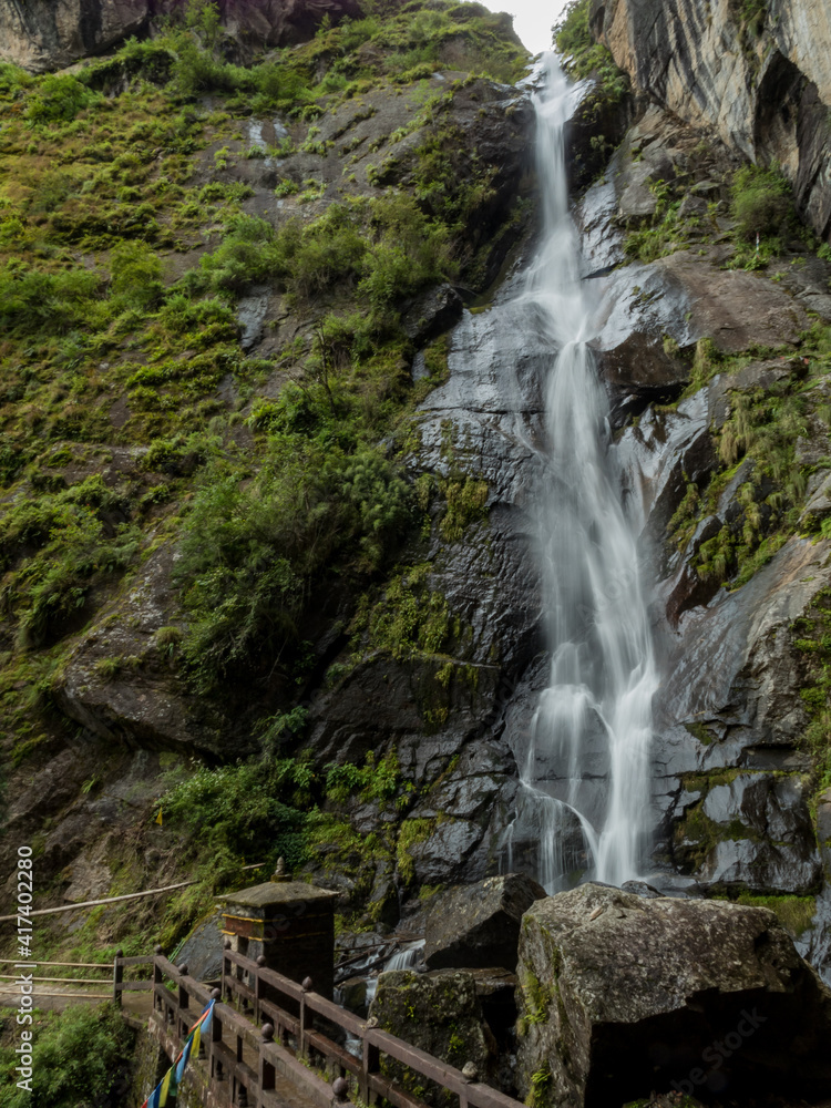 tigers nest,waterfall in bhutan