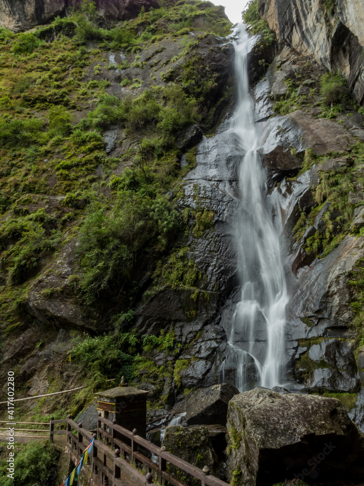 Fototapeta premium tigers nest,waterfall in bhutan