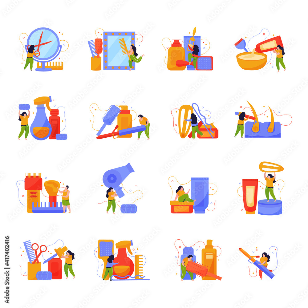 Hair Care Icons Collection Hair Care Icons Collection
