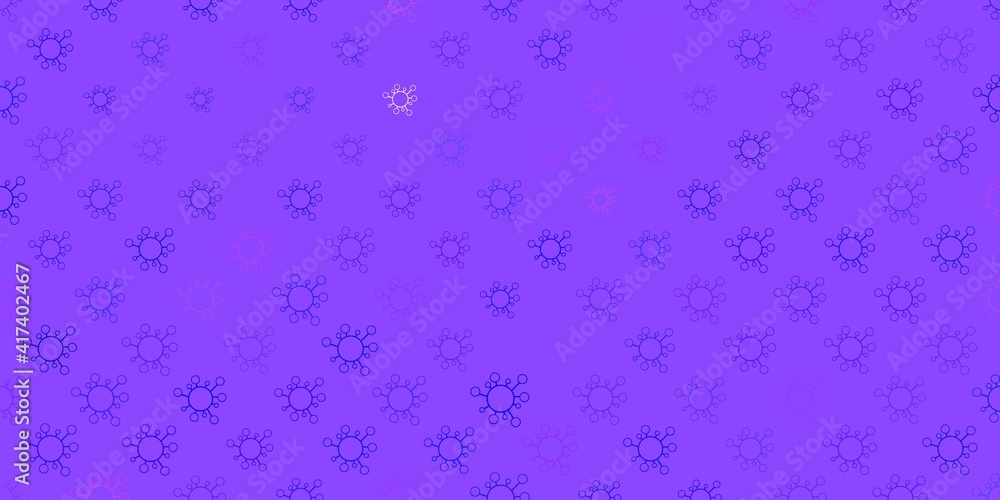 Dark purple vector pattern with coronavirus elements. Dark purple vector pattern with coronavirus elements.