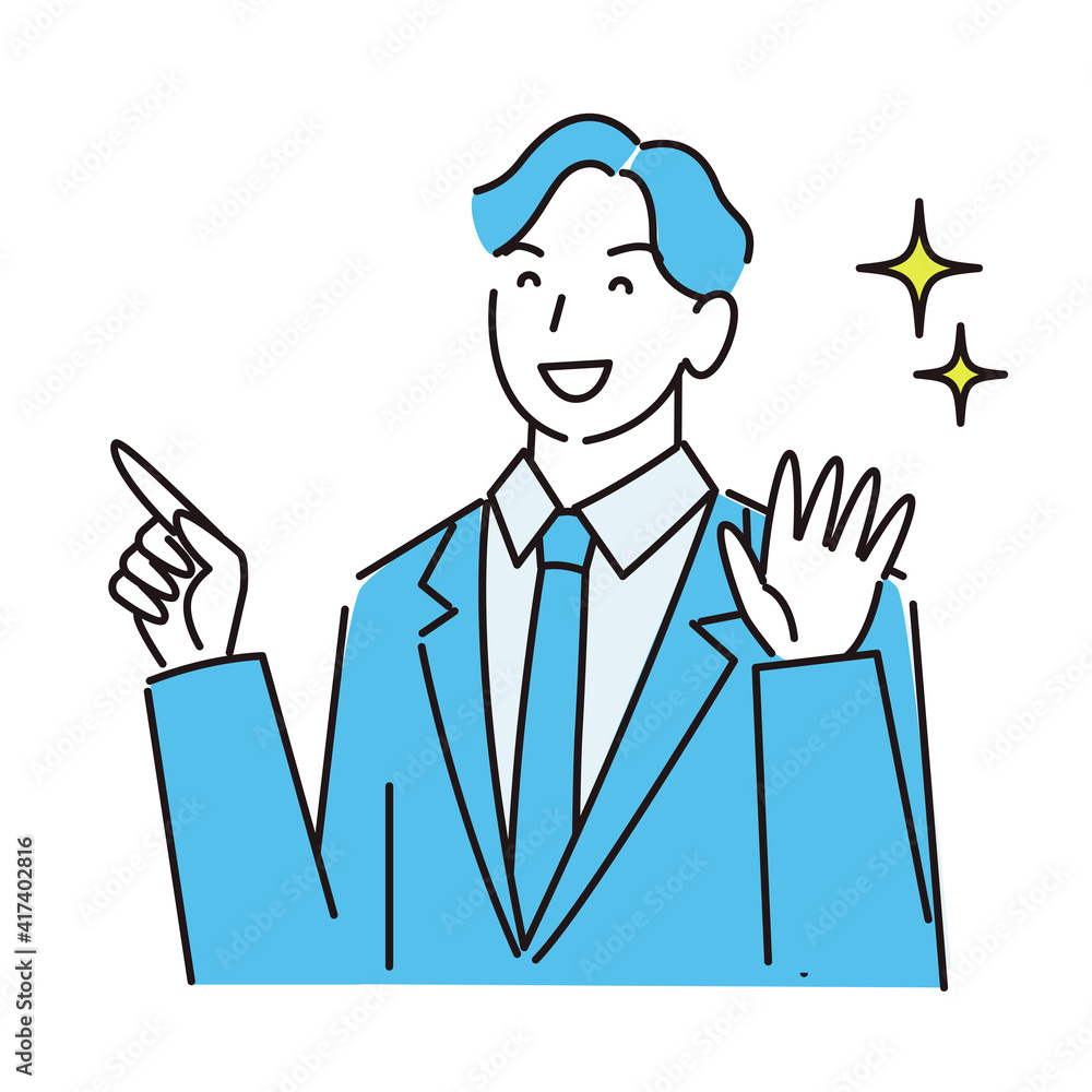 スーツ姿の男性 笑顔 程よいシンプルなイラスト ベクター スーツ姿の男性 笑顔 程よいシンプルなイラスト ベクター