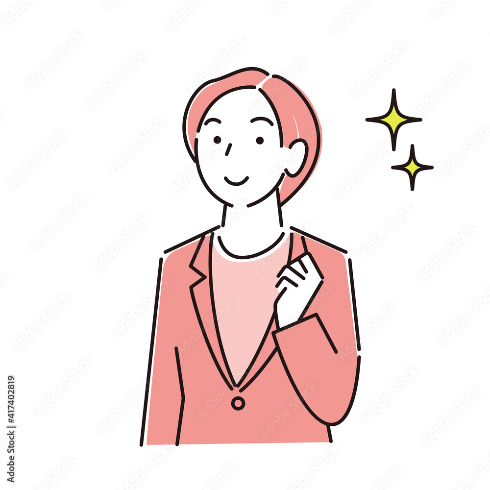 スーツ姿の女性 笑顔 程よいシンプルなイラスト ベクター A woman in a suit Smile A simple illustration vector スーツ姿の女性 笑顔 程よいシンプルなイラスト ベクター A woman in a suit Smile A simple illustration vector