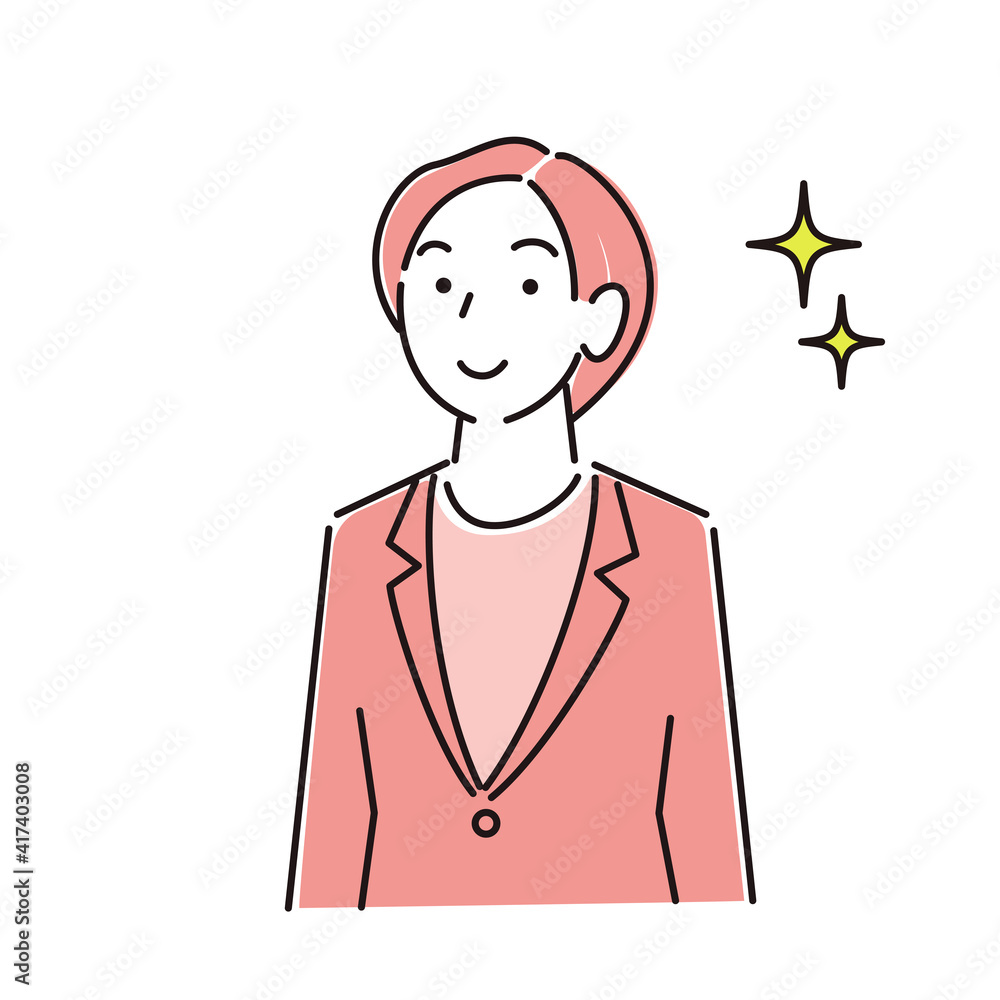 スーツ姿の女性 笑顔 程よいシンプルなイラスト ベクター A woman in a suit Smile A simple illustration vector スーツ姿の女性 笑顔 程よいシンプルなイラスト ベクター A woman in a suit Smile A simple illustration vector