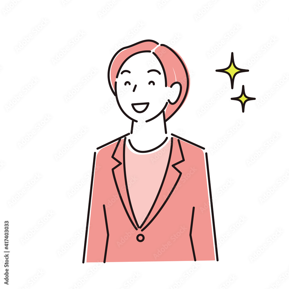 スーツ姿の女性 笑顔 程よいシンプルなイラスト ベクター A woman in a suit Smile A simple illustration vector スーツ姿の女性 笑顔 程よいシンプルなイラスト ベクター A woman in a suit Smile A simple illustration vector