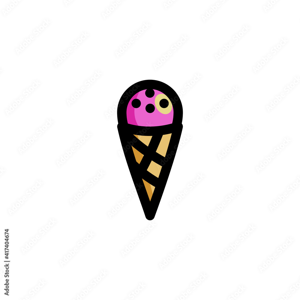 Strawberry Ice Cream Cone Foods Icon Logo Vector Illustration. Outline Style.
Strawberry Ice Cream Cone Foods Icon Logo Vector Illustration. Outline Style.